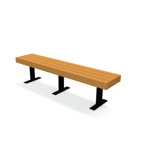 Brown 4' Trailside Bench Surface Mount W/ Black Frame